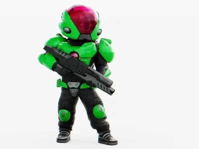 Cyber Soldier Rigged for Unreal Engine - Unity - MIXAMO 3D model