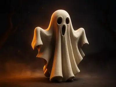Cute Halloween Ghost - 3D Printable Halloween Decoration 3D print model