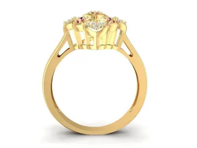 Luxury Floral Ruby Diamond Ring for Women 1730 3D print model