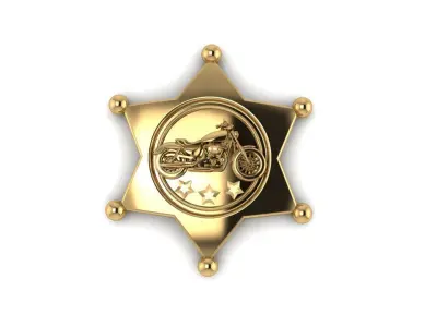 PENDANT MOTORCYCLE HARLEY DAVIDSON SERIFF STAR 3D print model