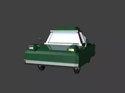 Cartoon Porsche 911 lowpoly Low-poly 3D model