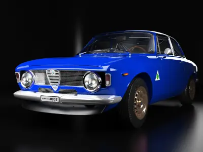 3D Game Ready Alfa Romeo GTA Car Model Low-poly 3D model