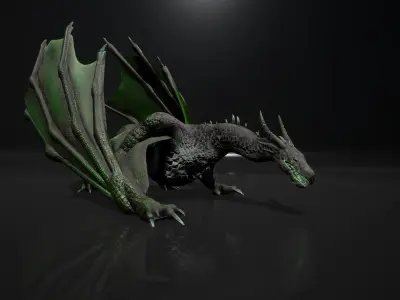 Dragon 8 Wyvern UE4 and Unity Low-poly 3D model