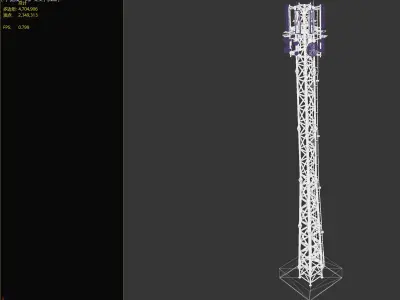 Antenna mast signal transmission tower 3D model