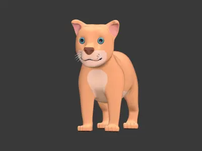 Cartoon Dog Low-poly 3D model