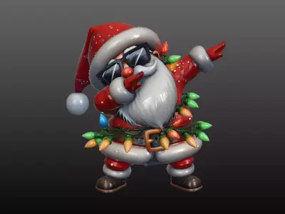 Santa Claus Modern Cartoon Cool Christmas STL Model 3D print model