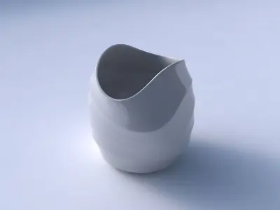 Bowl compressed and twisted with horizontal sections 3D print model