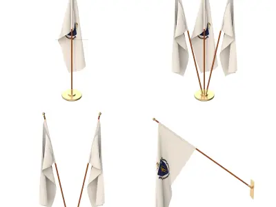 Massachusetts Flag Pack 3D model