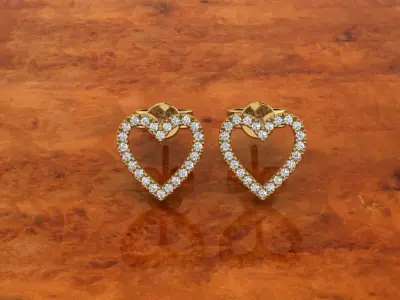 Diamond Heart Earring 3D print model