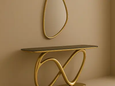 Luxury Infinity Console and Mirror Set - 3D Model Low-poly 3D model