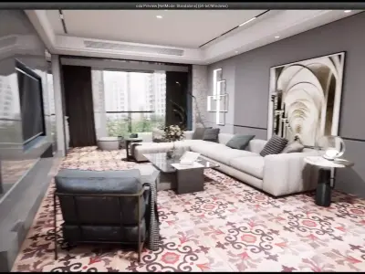 3D Interior Walkthrough and Interactive Unreal Engine 4  Low-poly 3D model