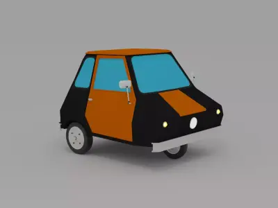 Sukly orange car Low-poly 3D model