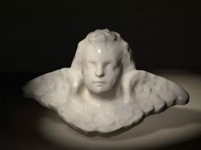 Classic Stone Angel Head Free 3D print model