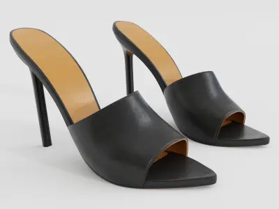 High Heels Mule Sandals Leather - Bundle 3D Model Pack