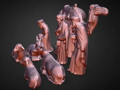 nativity scene wise men 3D print model