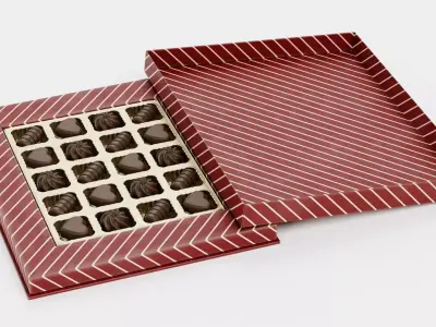 Chocolate Box V4 - Luxury Gift Box Filled with Pralines 3D model