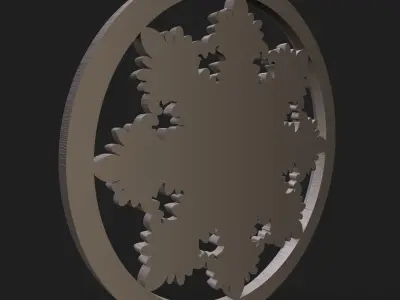 Carved Rosette decor element 01 3D print model