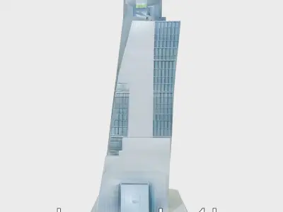 Futuristic Skyscraper Architectural Design Low-poly 3D model purchase