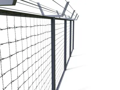 Low Poly Modular Fence 5 Low-poly 3D model