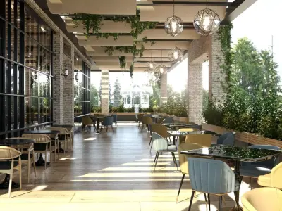 coffe shop restourant 3D model