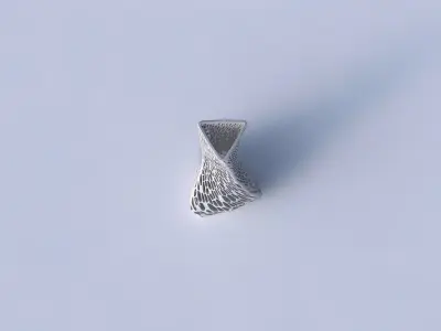 Vase twist puffy triangle with dense twisted organic lattice 3D print model