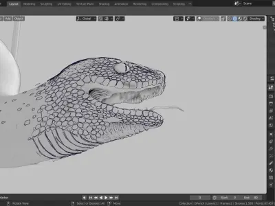 grease pencil snake 3D model