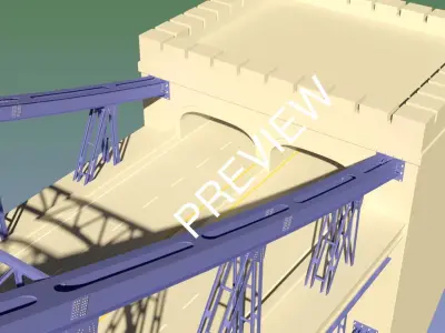 Steel Suspension Bridge obj dwg sat 3D model