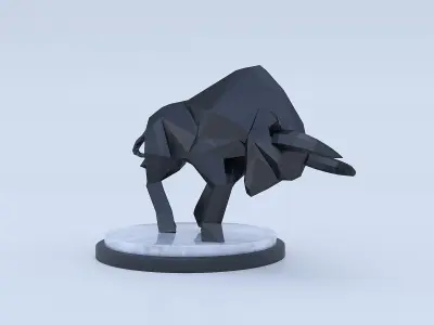 Statue de taureau Low-poly 3D model