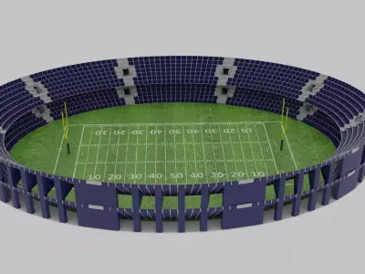 American Football Stadium Low-poly 3D model 4