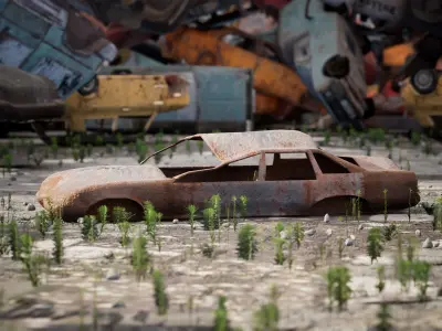 Junkyard 14 Assets Low-poly 3D model