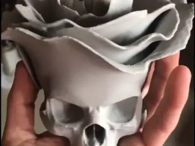 Rose Skull 3D print model