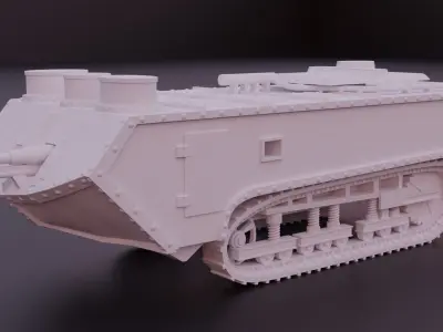 Saint-Chamond WW1 tank 3D print model