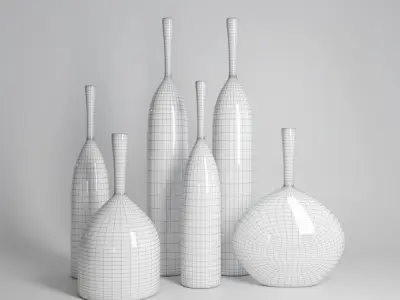 Colorful vases  3D model