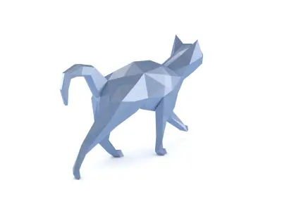 Low Poly Cat polygonal 3D model