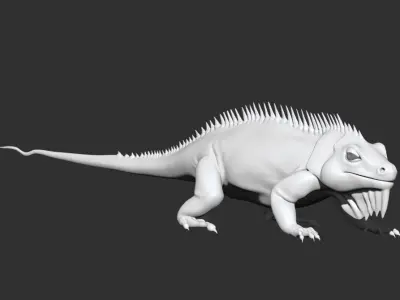 Iguana Base Mesh Sculpt and ZBrush ZTL file 3D model
