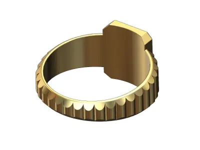 Watch link rectangular tag signet ring US sizes 6to11 3D print model