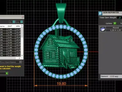 House Figured Pendant 3D print model