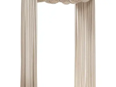 Curtain HE-No 05 Wall Drapery Curtain 01 3D model