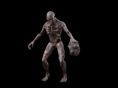 Mutant skeleton Free low-poly 3D model