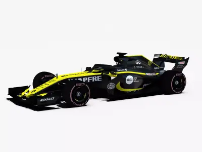 Renault Sport F1 RS18 car Low-poly 3D model