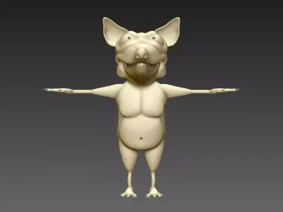 rat caricature cartoon  Free 3D model