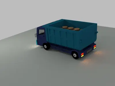 Truck Low Poly and file blend Low-poly 3D model