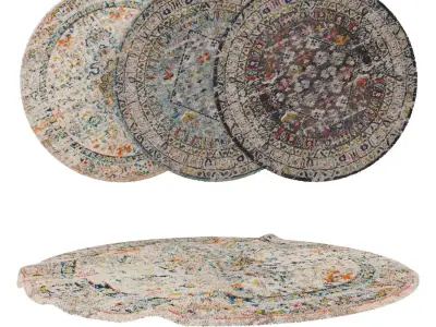 Round Rug Set 221 3D model