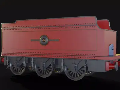 Tender GWR 4900 Olton Hall Hogwarts Express Low-poly 3D model