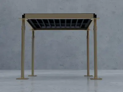 3D Raised Perforated Panel with pedestal and stringer Model 3D model