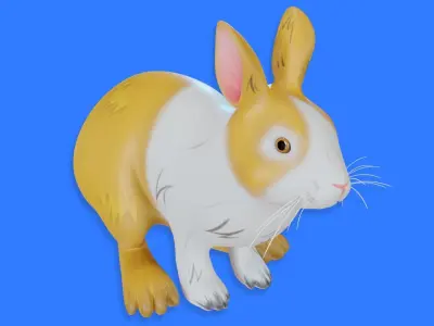Bunny toon style 1 Low-poly 3D model