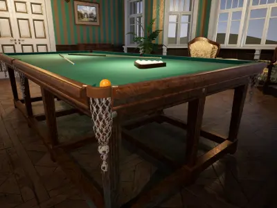 BILLIARD ROOM UNREAL ENGINE 4 Low-poly 3D model