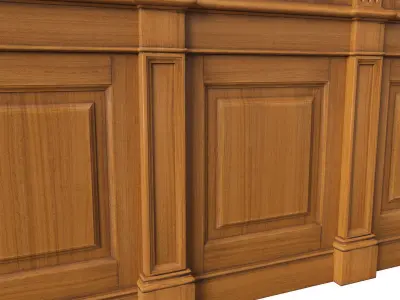 Wooden panel 01 03  3D model