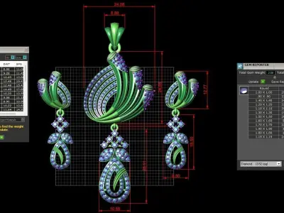 Rose Gold Diamond Pendant 3D Print Model 3D print model