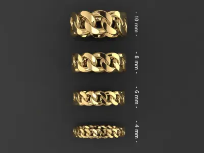 cuban chain ring  3D print model